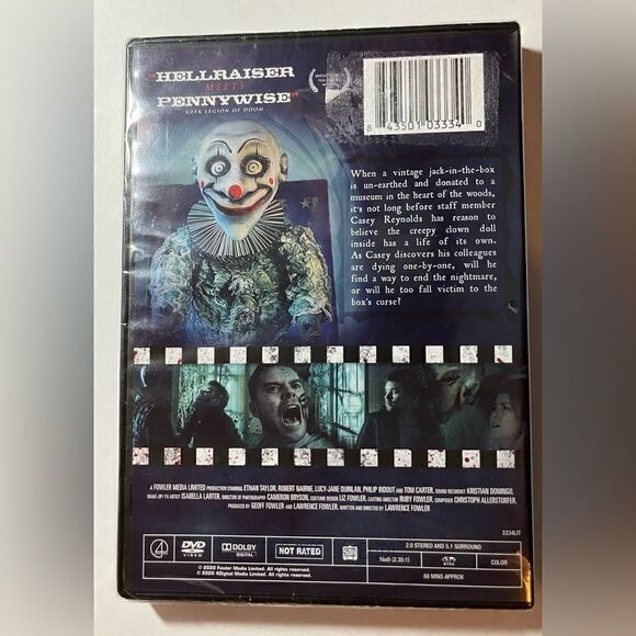 JACK IN THE BOX 2020 Horror DVD Clowns ETHAN TAYLOR NEW Sealed - not rated - Picture 3 of 4